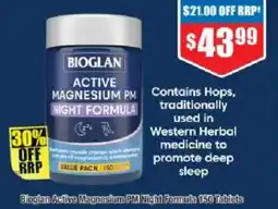Chemist Warehouse Bioglan active magnesium pm night formula offer