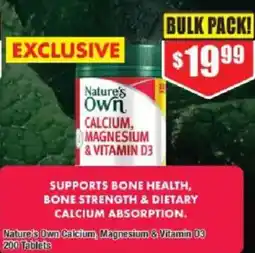 Chemist Warehouse Nature's own calcium, magnesium & vitamin d3 offer