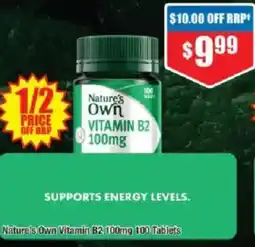 Chemist Warehouse Nature's own vitamin b2. 100 tablets offer
