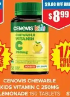 Chemist Warehouse Cenovis chewable kids vitamin c lemonade offer