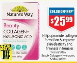 Chemist Warehouse Nature's way beauty collagen+ hyaluronic acid offer