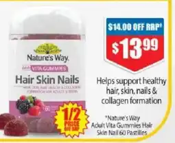 Chemist Warehouse Nature's way adult vita gummies hair skin nail offer