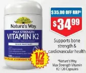 Chemist Warehouse Nature's way max strength vitamin k2 offer