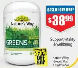 Chemist Warehouse Nature's way greens plus offer