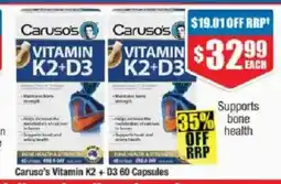 Chemist Warehouse Caruso's vitamin k2 + d3 offer