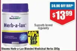 Chemist Warehouse Blooms herb-a-lax blended medicinal herbs offer