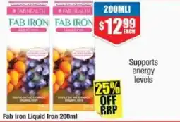 Chemist Warehouse Fab iron liquid iron offer
