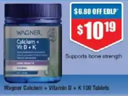 Chemist Warehouse Wagner calcium+ vitamin d + k offer