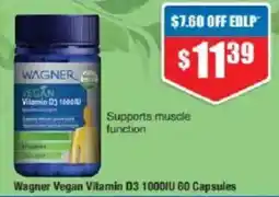 Chemist Warehouse Wagner vegan vitamin d3 1000iu offer