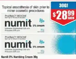 Chemist Warehouse Numit numbing cream offer