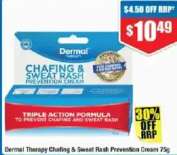 Chemist Warehouse Dermal therapy chafing & sweat rash prevention cream offer