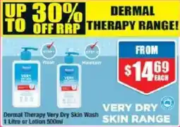 Chemist Warehouse Dermal therapy very dry skin wash skin range offer