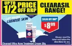 Chemist Warehouse Clearasil ultra acne treatment cream offer