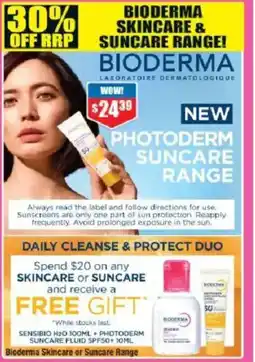 Chemist Warehouse Bioderma skincare & suncare range! bioderma offer