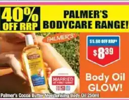 Chemist Warehouse Palmer's cocoa butter moisturising body oil offer