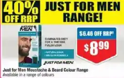 Chemist Warehouse Just for men moustache & beard colour range offer