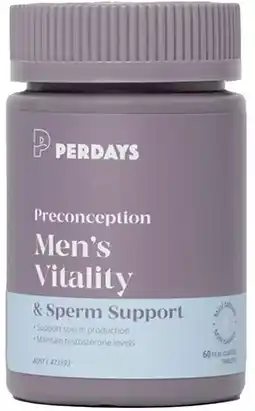 healthylife Perdays Preconception Men's Vitality & Sperm Support 60 Capsules offer