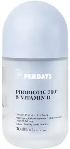 healthylife Perdays Probiotic 360 & Vitamin D 30 Capsules offer