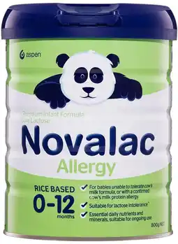 healthylife Novalac Allergy Premium Rice Based Infant Formula offer