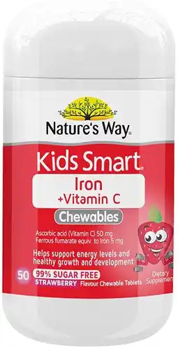 healthylife Nature's Way Kids Smart Iron + Vitamin C 99.9% Sugar Free 50 Chewable Tablets offer