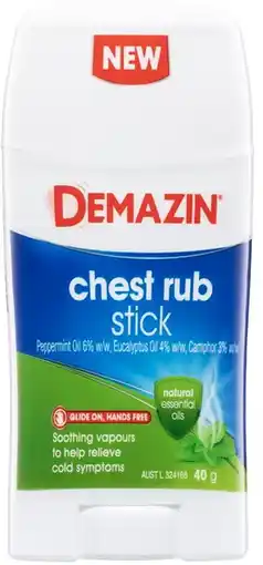 healthylife Demazin Chest Rub Stick Natural Essential Oils offer