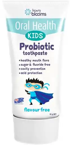 healthylife Henry Blooms Kids Probiotic Toothpaste Flavour Free offer