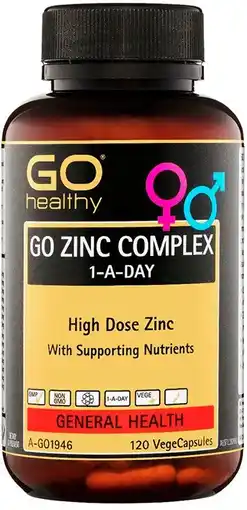 healthylife GO Healthy Zinc Complex 1-A-Day 120 Vege Capsules offer