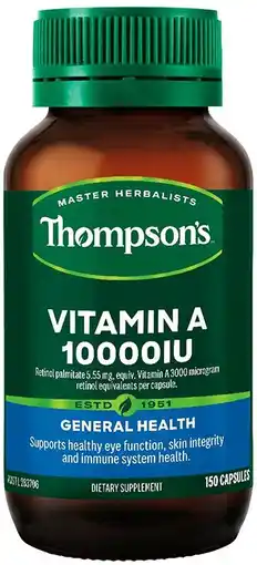 healthylife Thompson's Vitamin A 10000iu 150 Capsules offer
