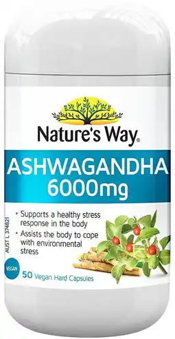 healthylife Nature's Way Ashwagandha 6000mg 50 Capsules offer