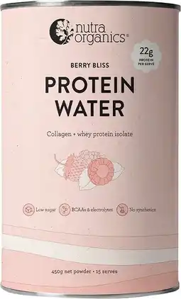 healthylife Nutra Organics Protein Water Berry Bliss offer