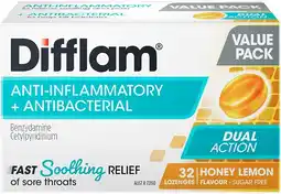 healthylife Difflam Sore Throat Lozenges Sugar Free Honey & Lemon offer