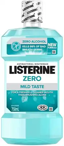 healthylife Listerine Zero Alcohol
Antibacterial
Mouthwash offer