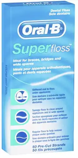healthylife Oral B Superfloss Dental
Floss Pre-Cut Strands
offer