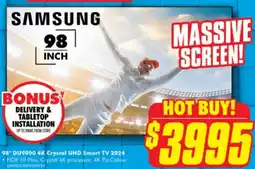The Good Guys SAMSUNG 98" DU9000 4K Crystal UHD Smart TV 2024 offer