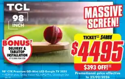 The Good Guys TCL 98* C7K Premium QD-Mini LED Google TV 2025 offer