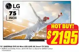 The Good Guys LG 75" QNED86A EVO AI Mini-LED UHD 4K Smart TV 2025 offer