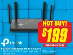 The Good Guys Tp-link BE3600 Dual-Band Wi-Fi 7 Router offer