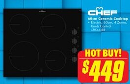 The Good Guys CHEF 60cm Ceramic Cooktop offer