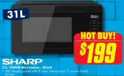 The Good Guys SHARP 31L 1000W Microwave offer