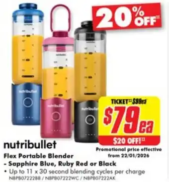 The Good Guys Nutribullet Flex Portable Blender offer