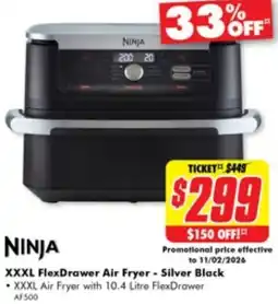 The Good Guys NINJA XXXL FlexDrawer Air Fryer offer