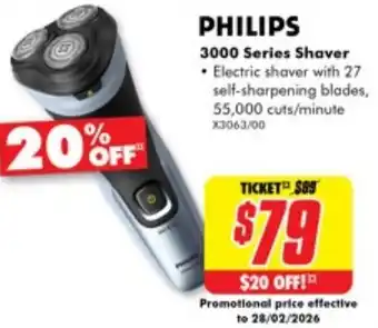 The Good Guys PHILIPS 3000 Series Shaver offer