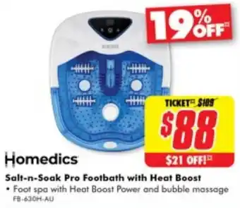 The Good Guys Homedics Salt-n-Soak Pro Footbath with Heat Boost offer