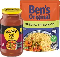 IGA Ben’s Original Flavoured Rice 240‑250g or KanTong Cooking Sauce 485‑520g Selected Varieties offer