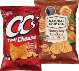 IGA CC’s Corn or The Natural Chip Co. Chips 175g Selected Varieties offer