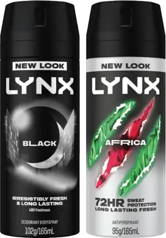 Lynx Deodorant Body Spray or Antiperspirant 165mL Selected Varieties
