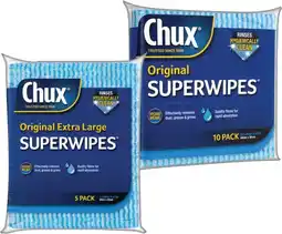 IGA Chux Original Superwipes 10 Pack or Extra Large 5 Pack offer