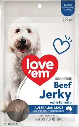 IGA Love'em Grainfree Jerky Dog Treats Selected Varieties offer