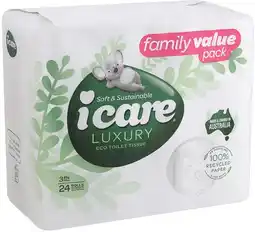 IGA Icare Luxury Eco Toilet Tissue 3 Ply offer