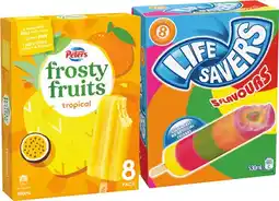IGA Life Savers Ice Block, Peters Frosty Fruits 8 Pack or Fruit Stack 6 Pack Selected Varieties offer